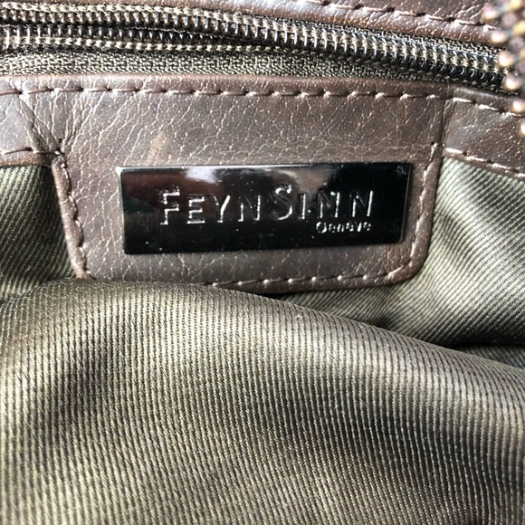 feynsinn Brown Leather Duffle Weekend Bag Zippers - Picture 10 of 16